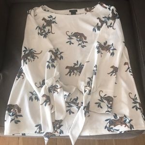 🐆Leopard Ann Taylor Blouse with Tie Sleeves🐆